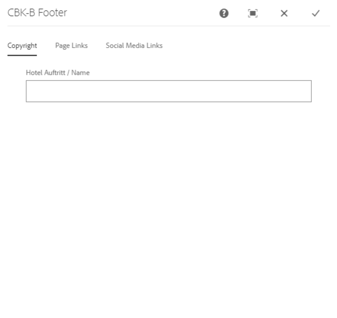 Footer-Komponente mit Copyright-Feld 
